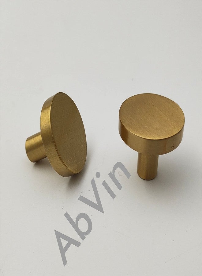 ABVIN Solid Brass Round Knobs Cabinet Beautiful Decorative Dresser Knobs Drawer Pulls - ABVIN002 - Matt Gold Finish - 1 Piece - Image 4